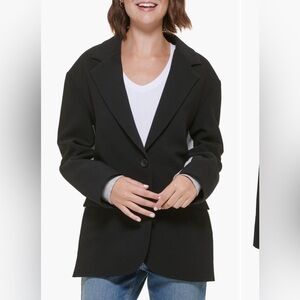 Mixed Media Sweatshirt Blazer